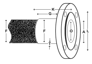 Diagram of Copper Flange Adapter 150lb