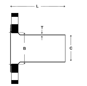 Diagram Copper SPIGOT Flange for pipes