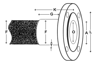 Diagram of Copper Flange Adapter 300lb