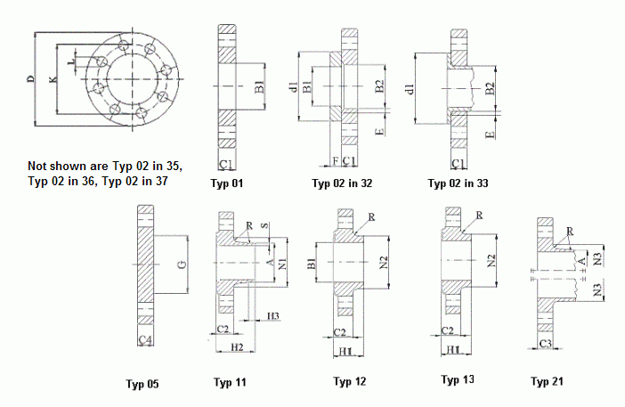 PN 6 Flanges DIN EN 1092-1