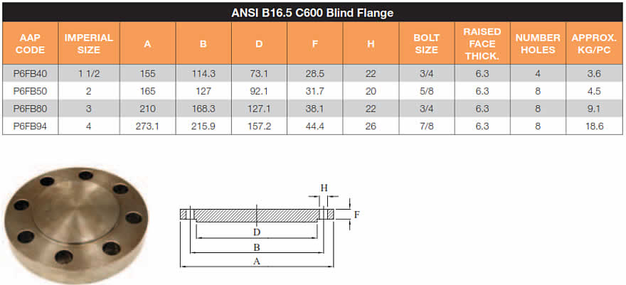 Mild steel blind flange